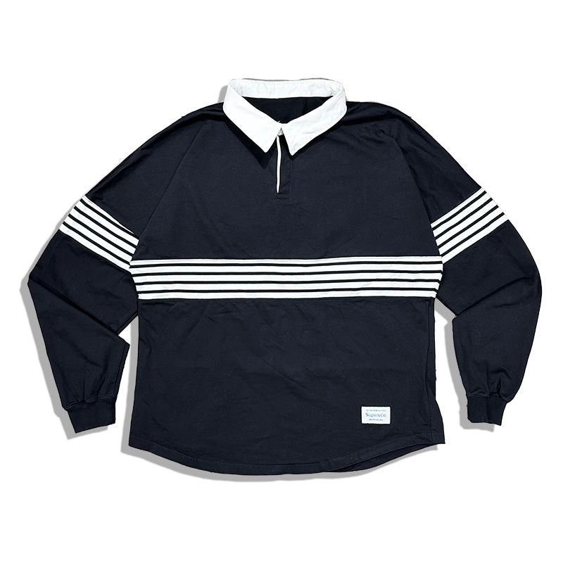 drop rugby shirts(BK)/ドロップラガーシャツ(ブラック